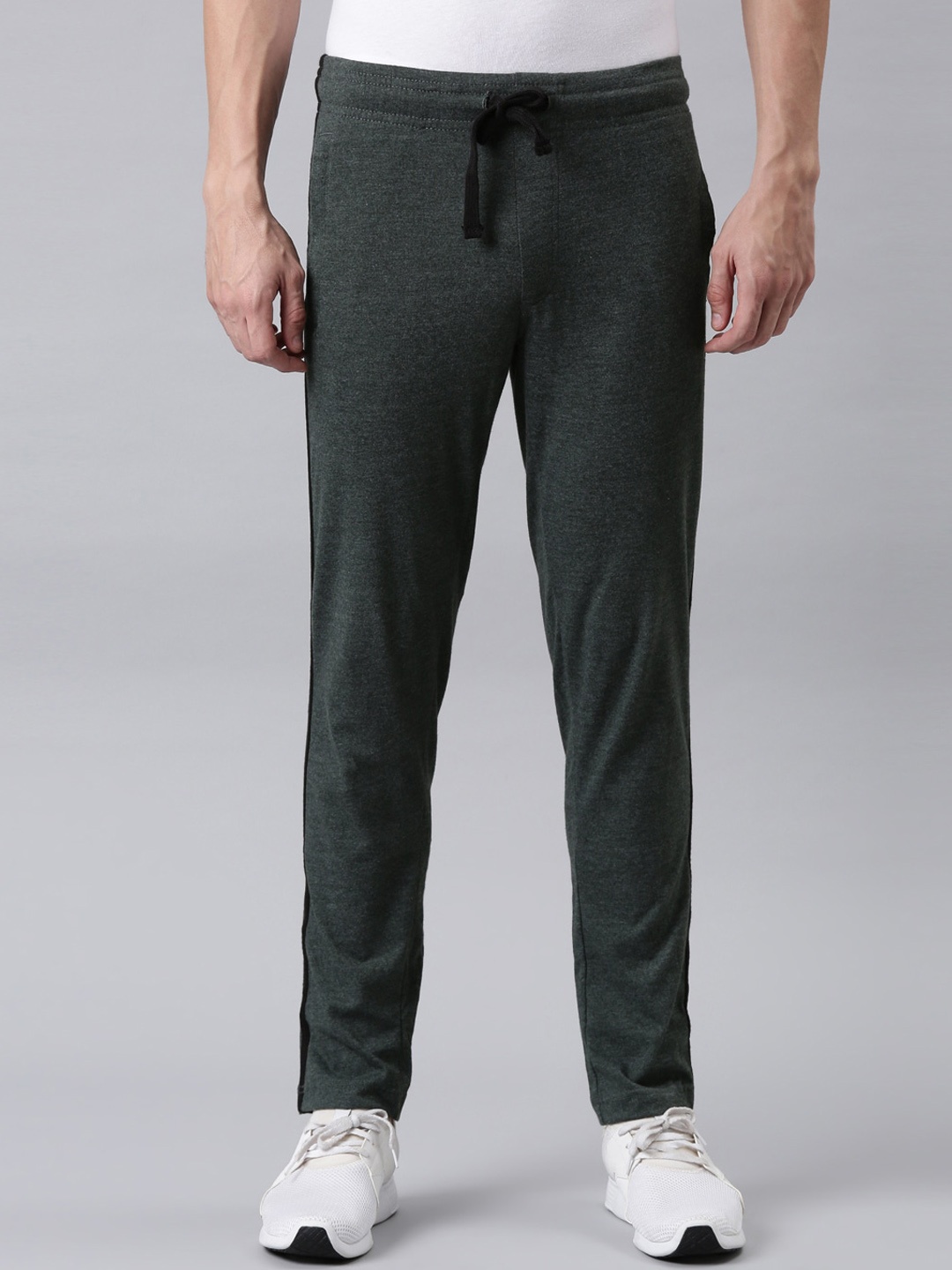 

FASO Men Olive Green Solid Organic Cotton Track Pants