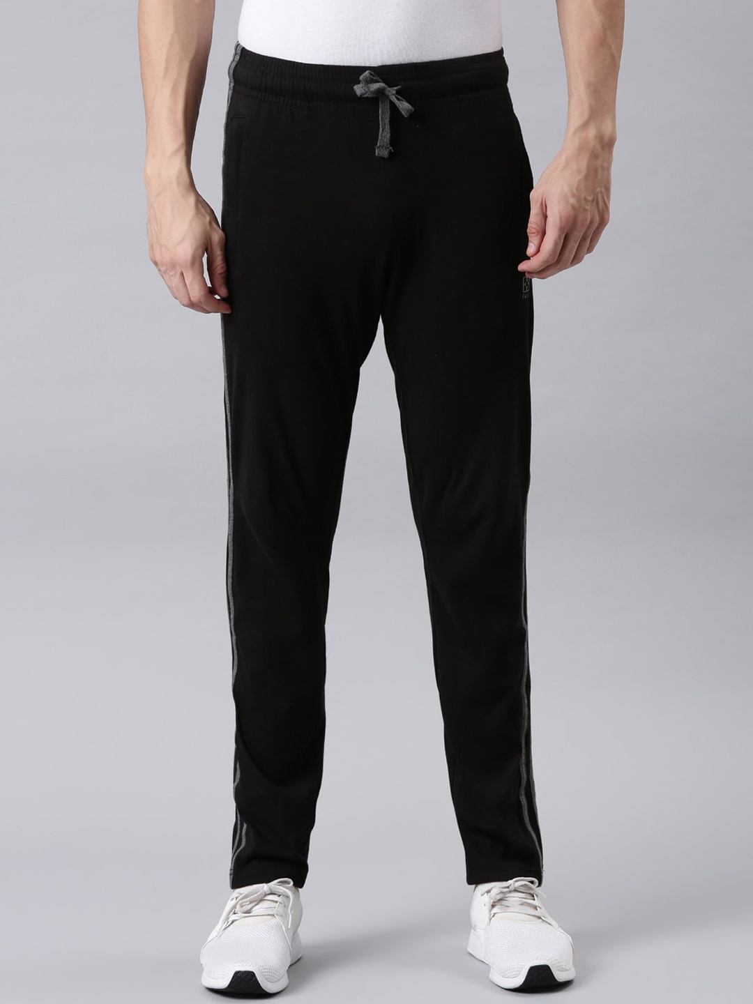 

FASO Men Black Solid Organic Cotton Track Pants