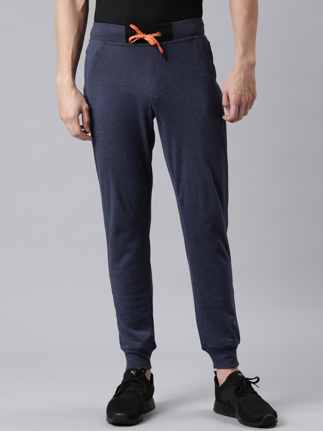 

FASO Men Blue Solid Pure Organic Cotton Joggers