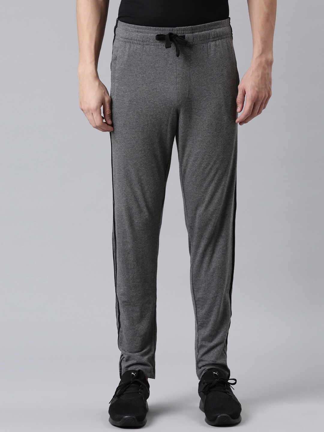 

FASO Men Charcoal Grey Solid Pure Organic Cotton Track Pants