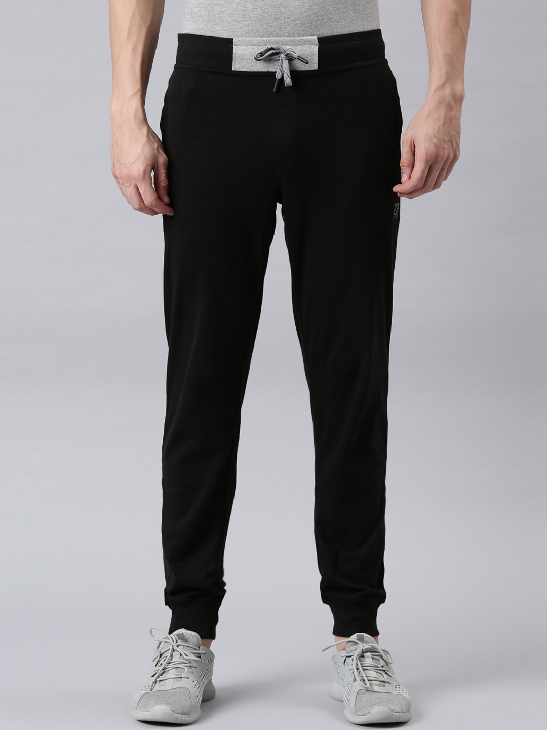 

FASO Men Black Solid Organic Cotton Track Pants