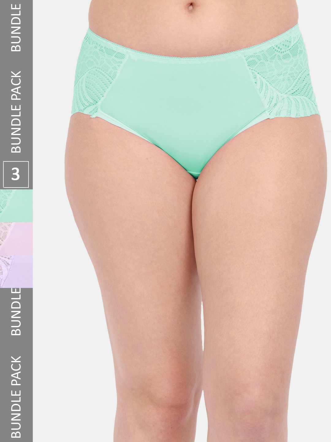 

Amour Secret Women Pack Of 3 Anti-Microbial Hipster Briefs P3327_Grn_Pnk_Prl, Green