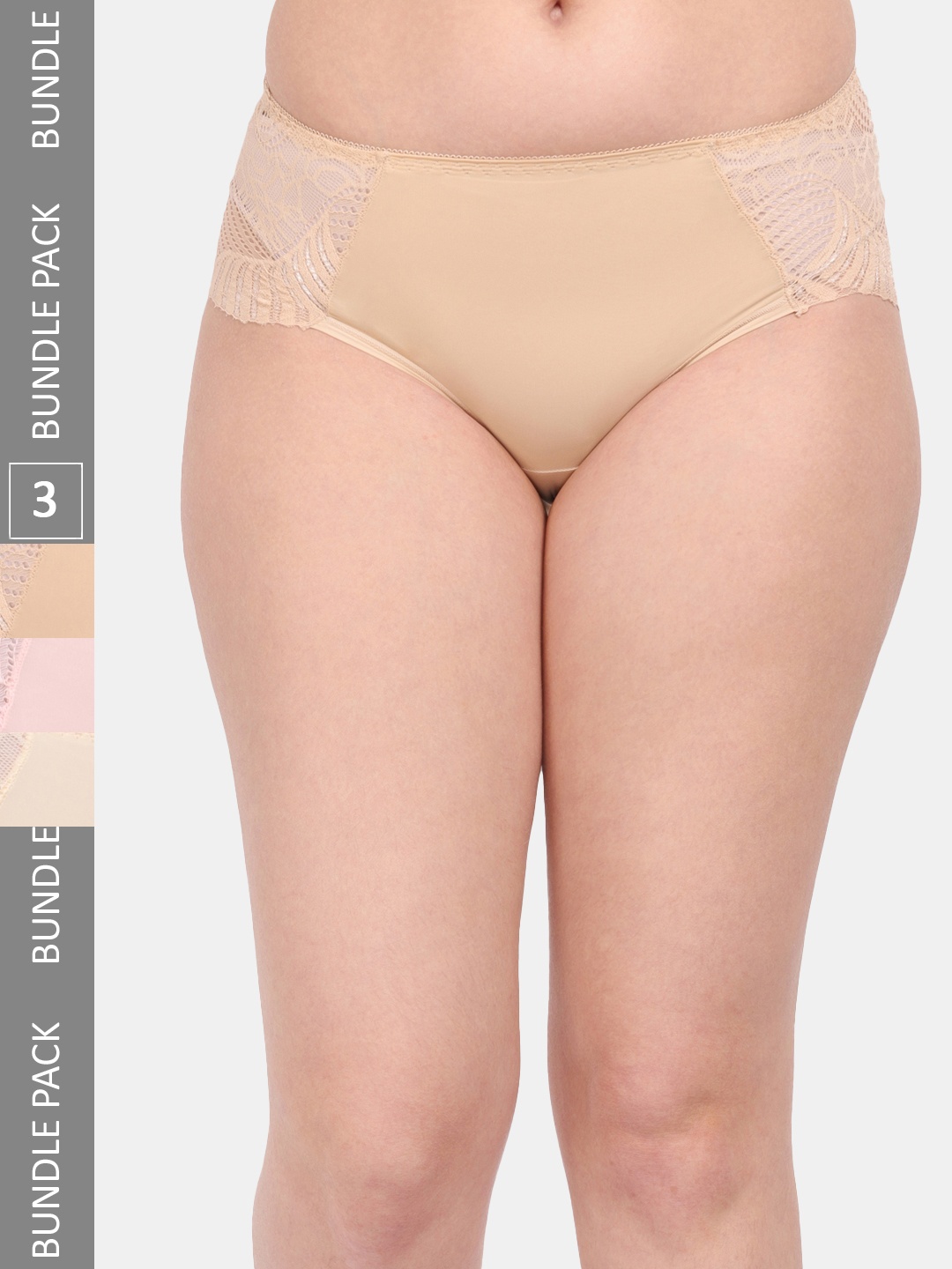 

Amour Secret Women Pack of 3 Anti-Microbial Hipster Briefs P3327_Nud_Pch_Skn, Nude