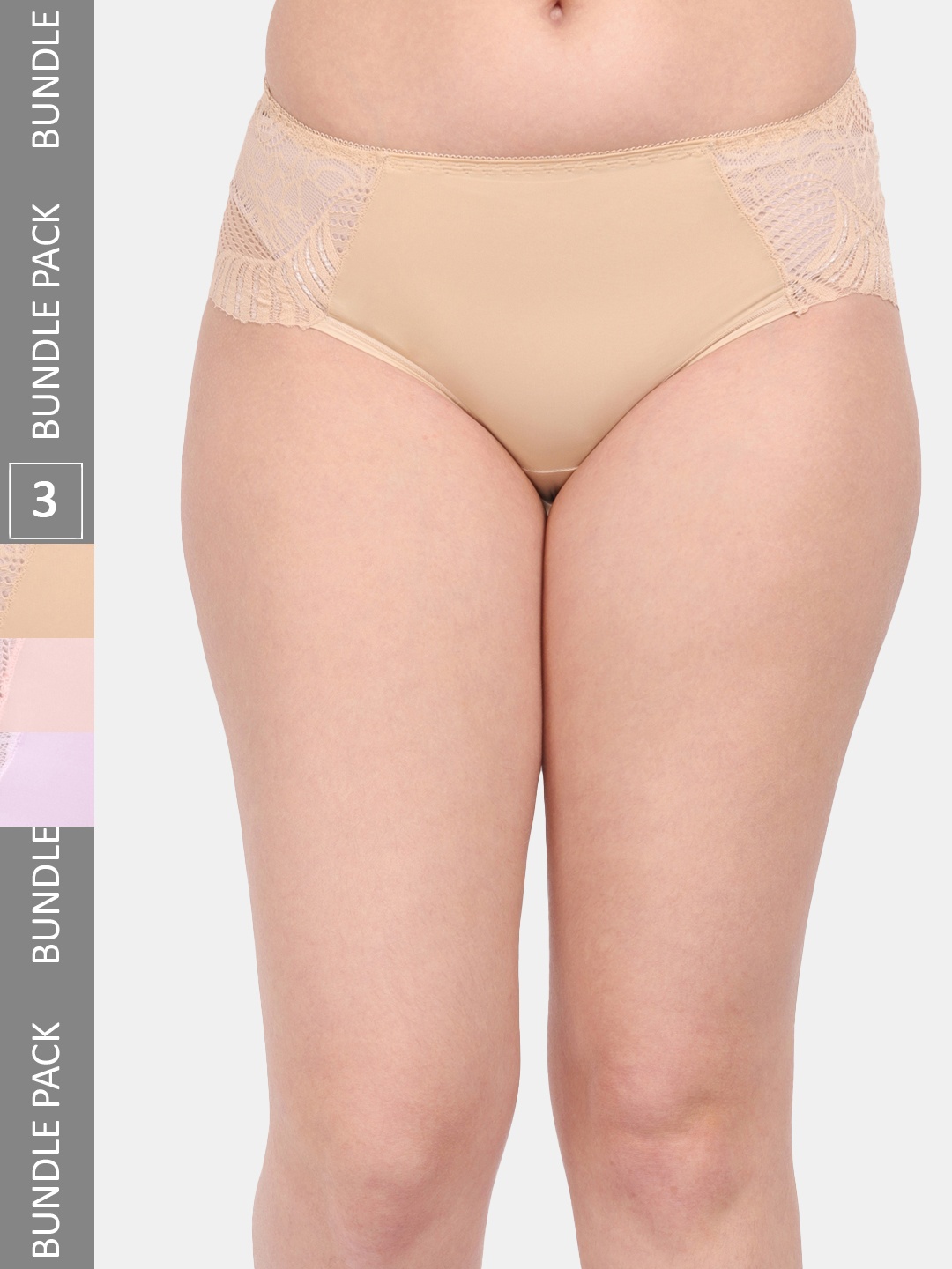 

Amour Secret Women Pack Of 3 Anti-Microbial Hipster Briefs P3327_Nud_Pch_Pnk, Nude