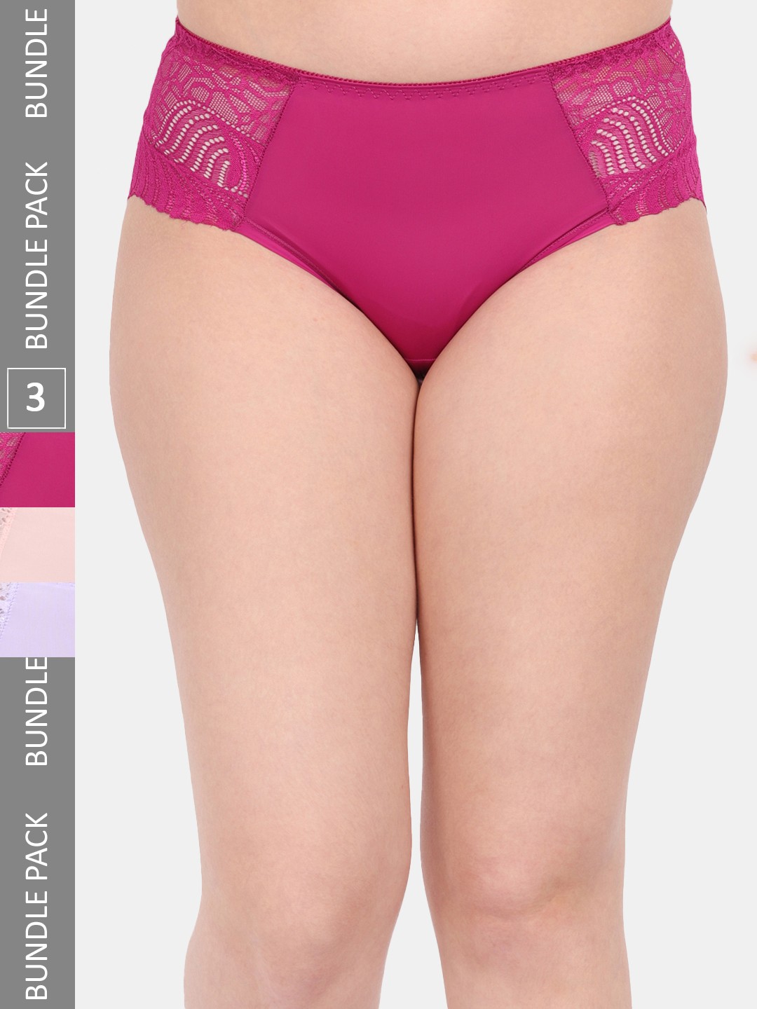 

Amour Secret Pack Of 3 Anti-Microbial Hipster Briefs P3327_Mgt_Pch_Prl, Magenta