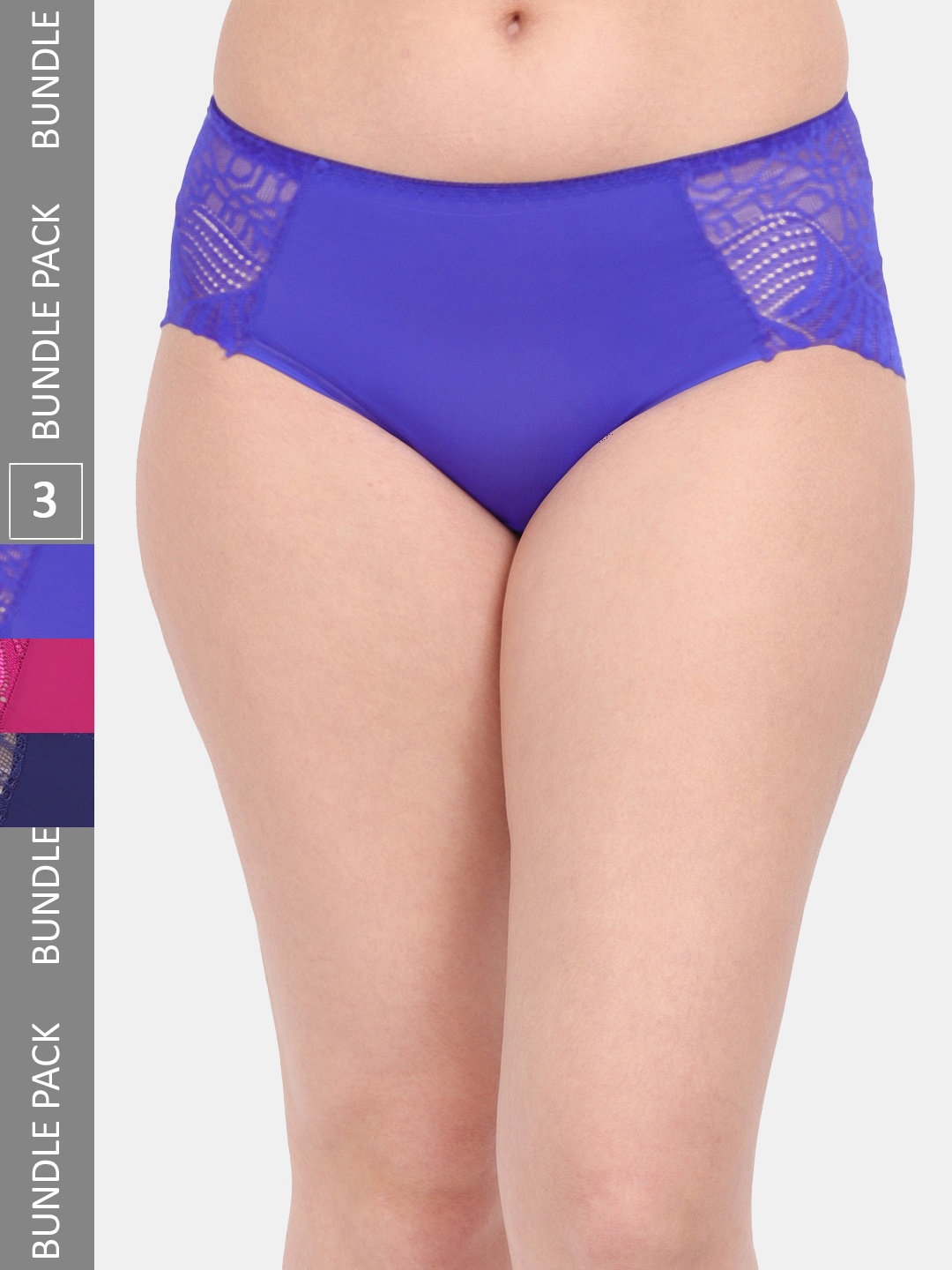 

Amour Secret Women Pack Of 3 Anti-Microbial Hipster Briefs P3327_Blu_Mgt_Nblu, Blue