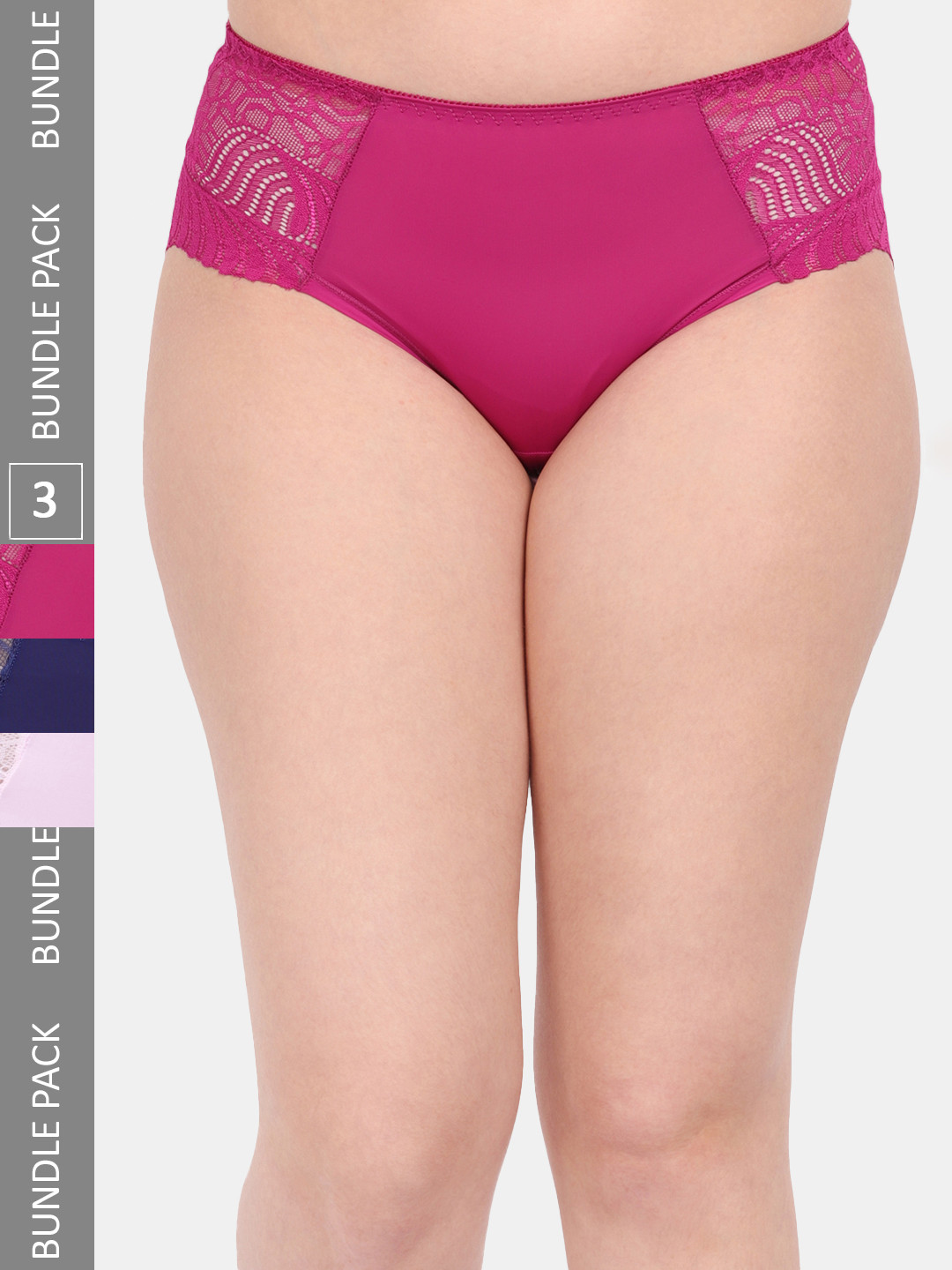 

Amour Secret Women Pack Of 3 Anti-Microbial Hipster Briefs P3327_Mgt_Nblu_Pnk, Magenta
