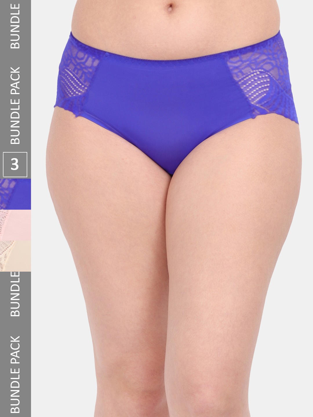 

Amour Secret Women Pack Of 3 Anti-Microbial Hipster Briefs P3327_Blu_Pch_Skn, Blue