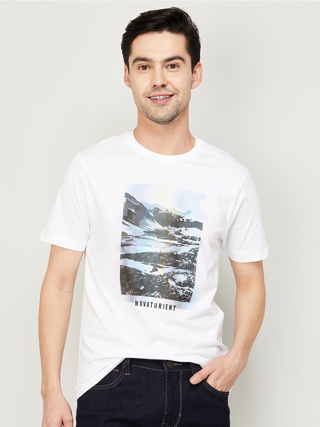 

Bossini Men Blue Printed T-shirt