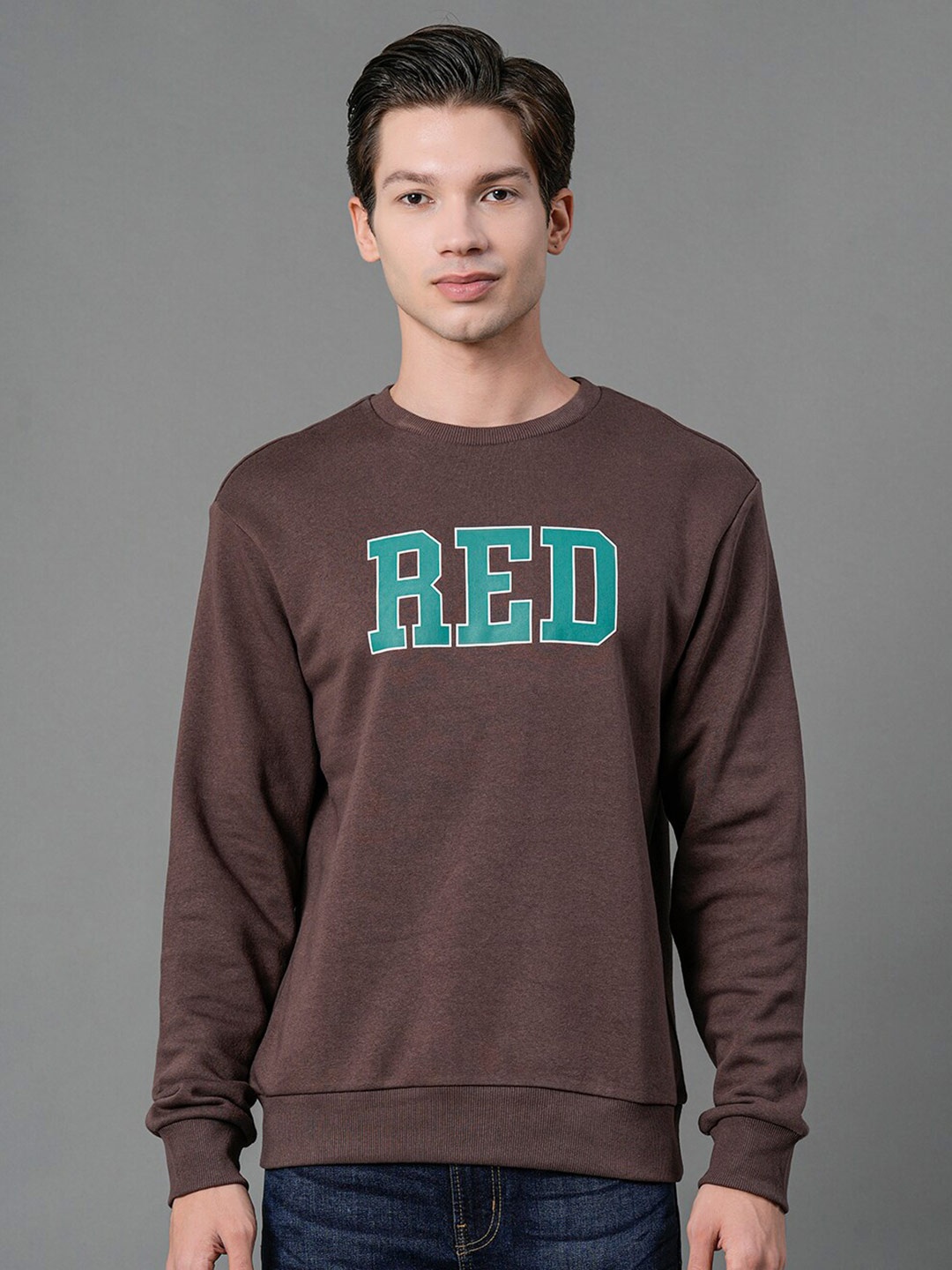 

Red Tape Men Brown Printed Sweatshirt