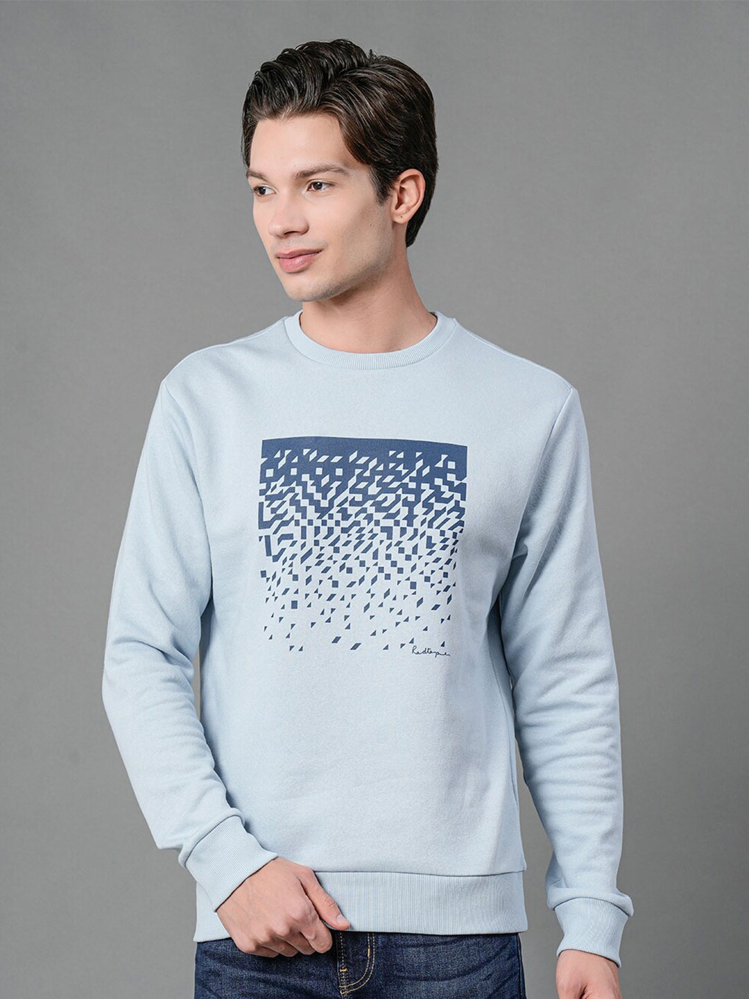 

Red Tape Men Blue Printed Sweatshirt