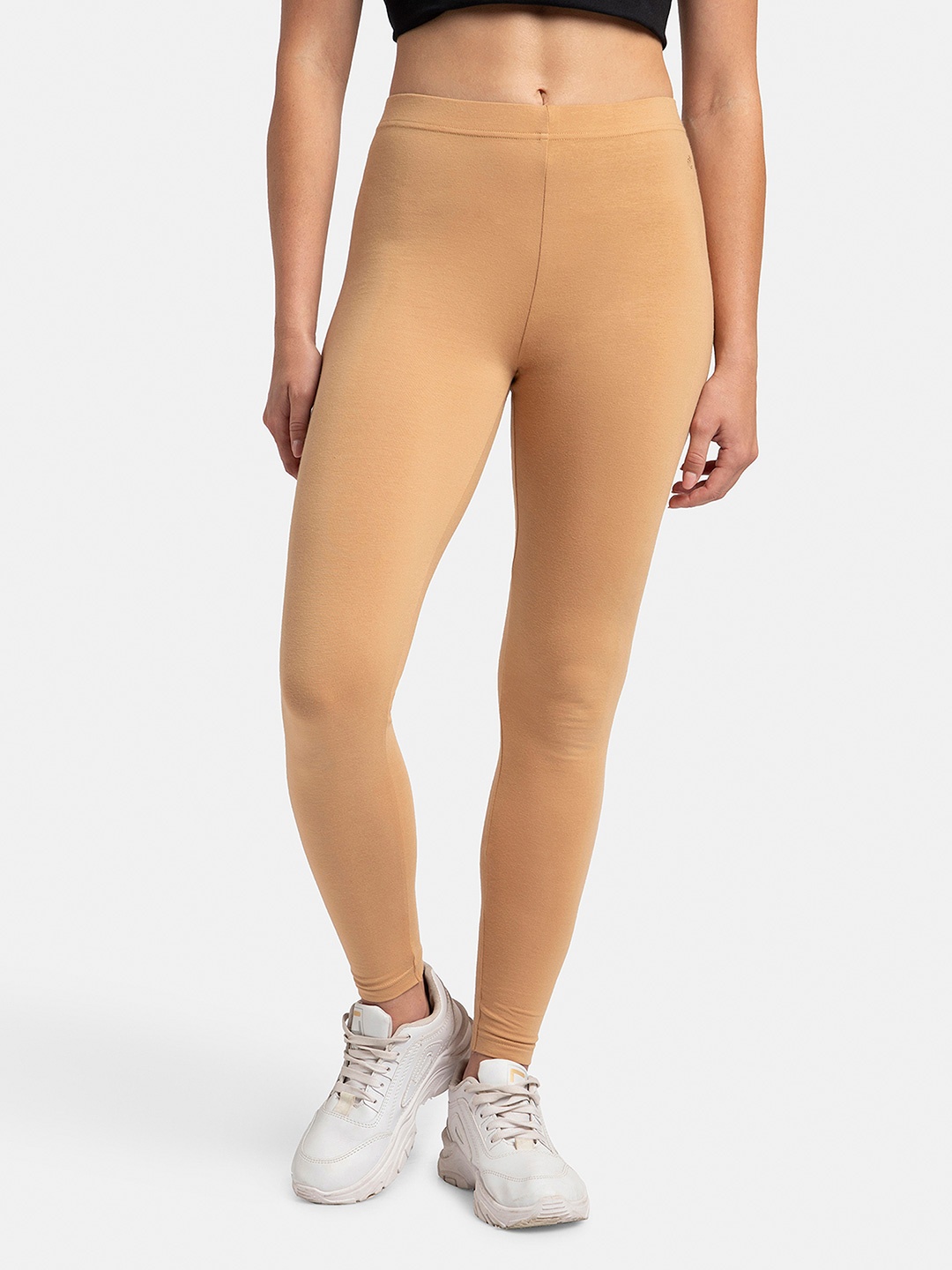 

Jockey Super Combed Cotton Stretch Leggingssoft Waistband-AW87, Tan