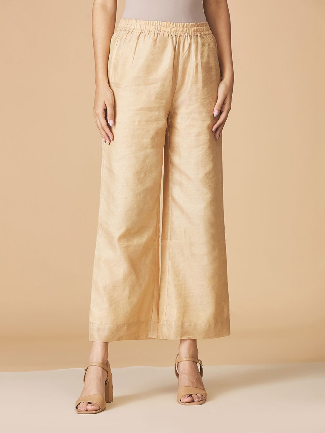 

Fabindia Women Gold-Toned Regular Fit Palazzos