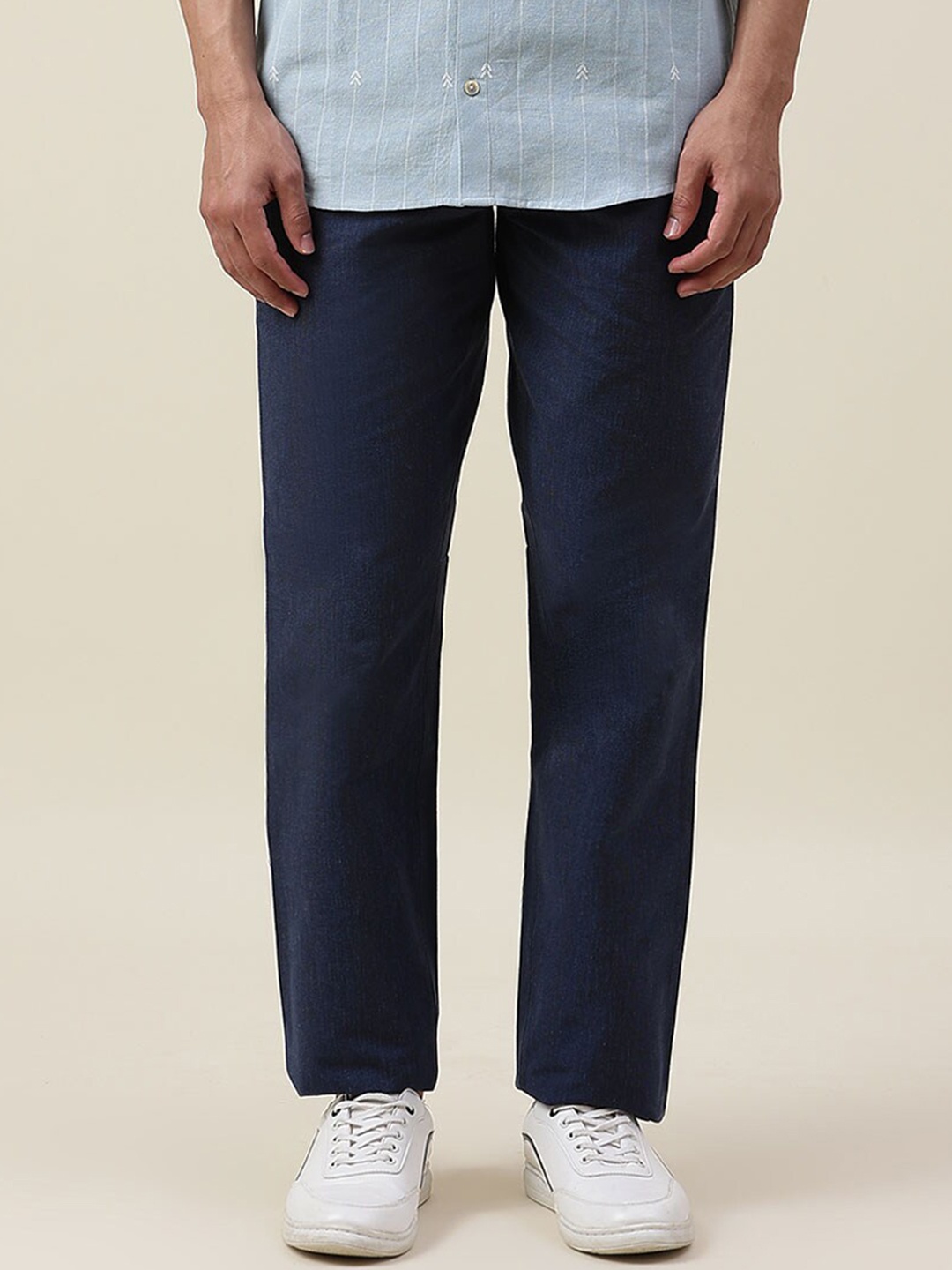 

Fabindia Men Blue Cotton Trousers