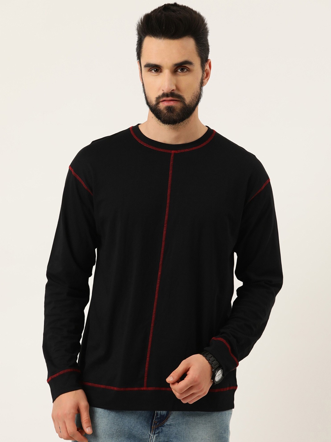

Maniac Men Black Pure Cotton T-shirt