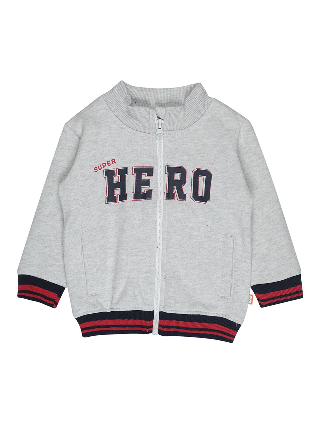 

Bodycare Boys Grey Typography Bomber with Patchwork Jacket