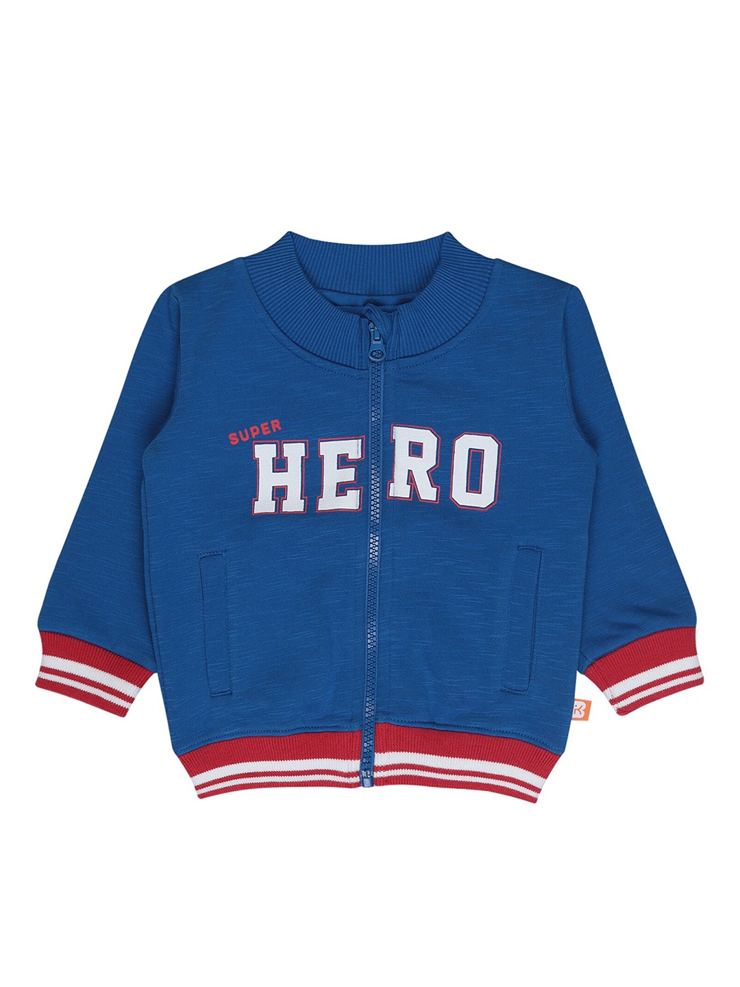 

Bodycare Boys Blue Typography Open Front Jacket with Patchwork