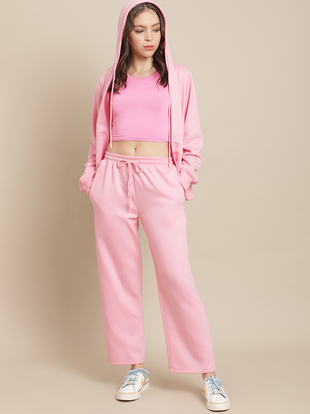 

Secret Wish Women Pink Fleece Night Suit