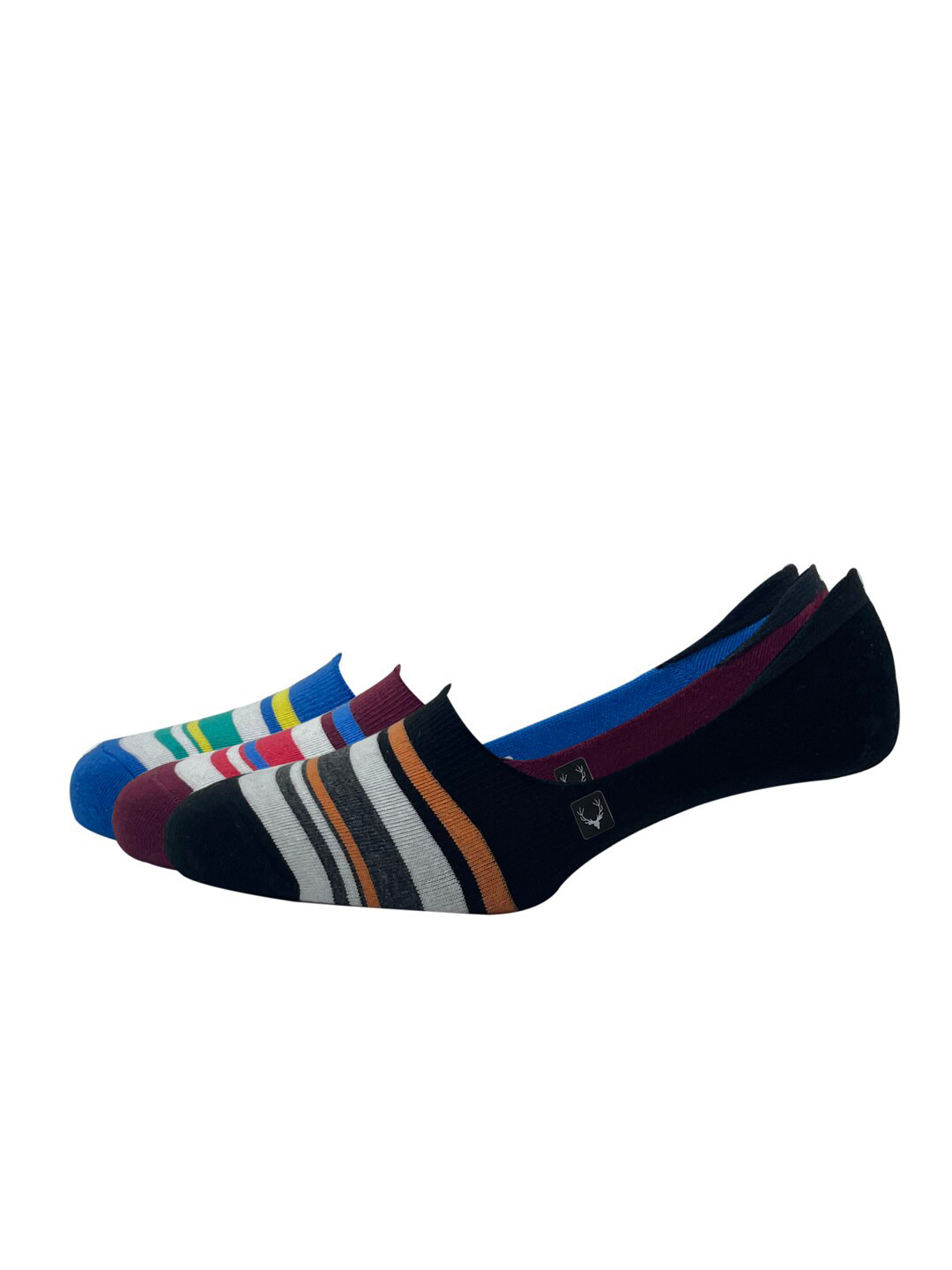 

Allen Solly Men Pack Of 3 Striped Shoe-Liners Socks, Blue