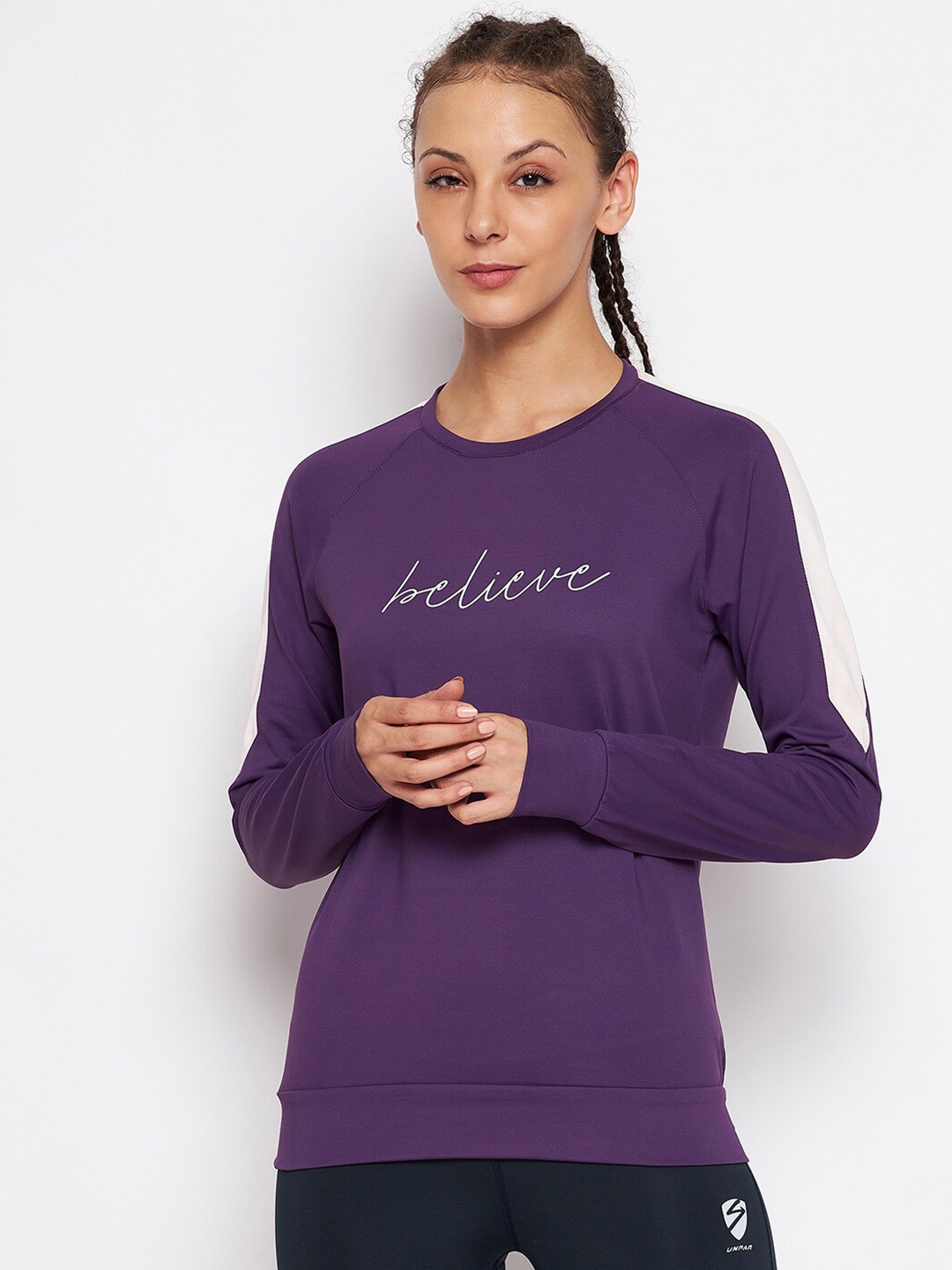 

UNPAR Women Purple Printed Sweatshirt