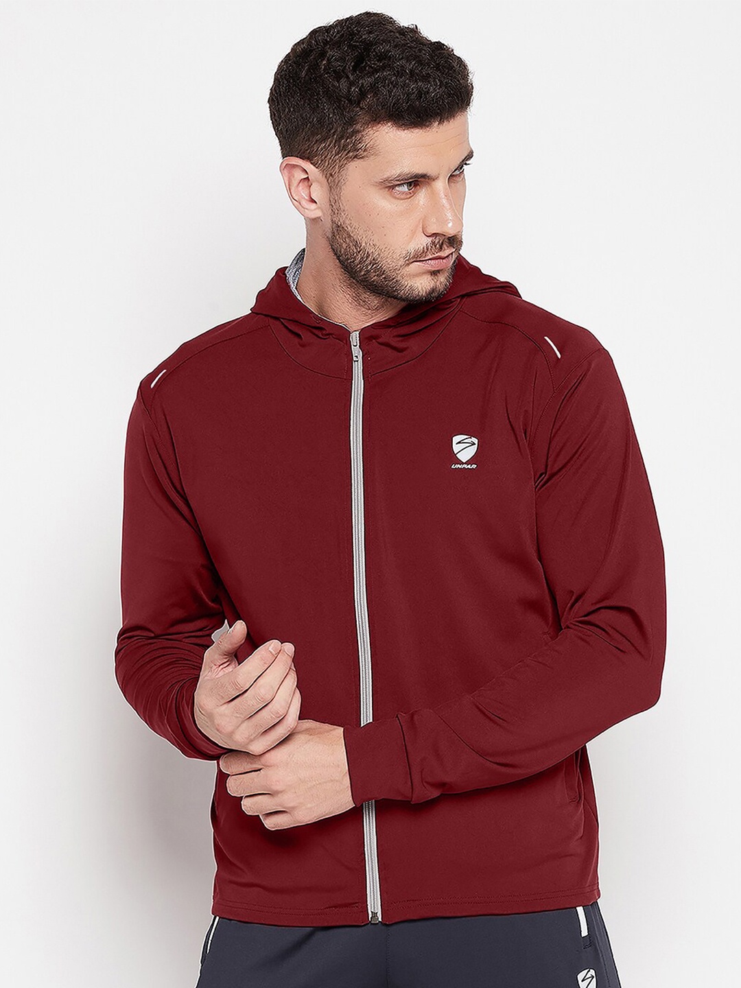 

UNPAR Men Red Hooded Sweatshirt