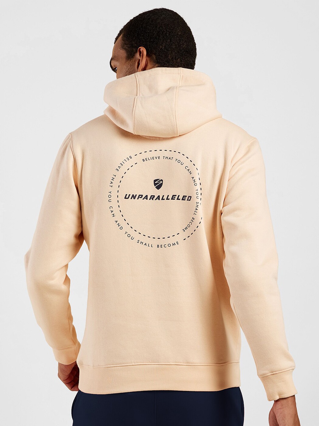 

UNPAR Men Beige Hooded Sweatshirt