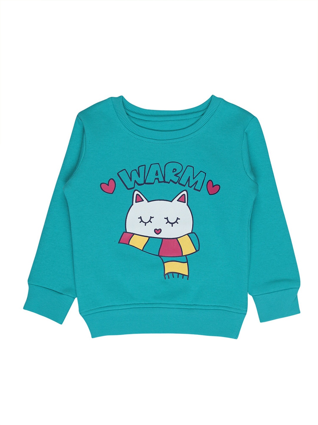 

Bodycare Kids Girls Green Printed Cotton Sweatshirt