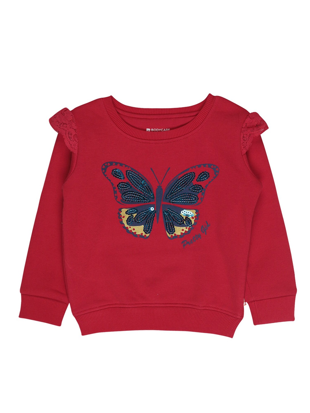 

Bodycare Kids Girls Red Printed Sweatshirt