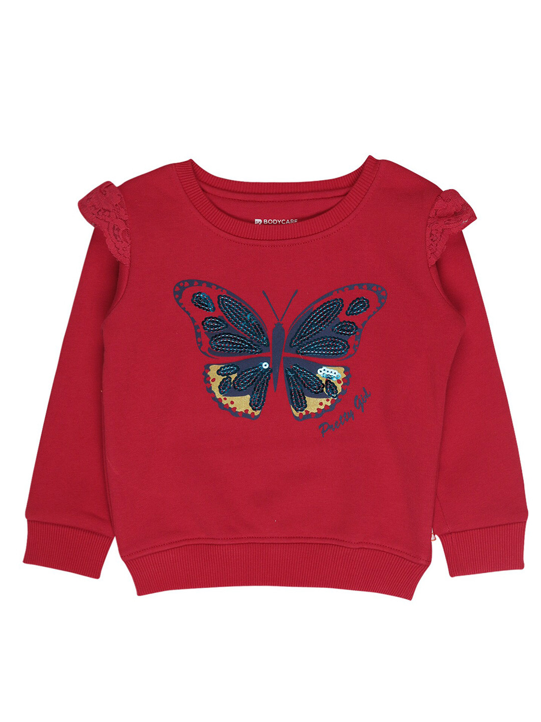 

Bodycare Kids Girls Red Printed Sweatshirt