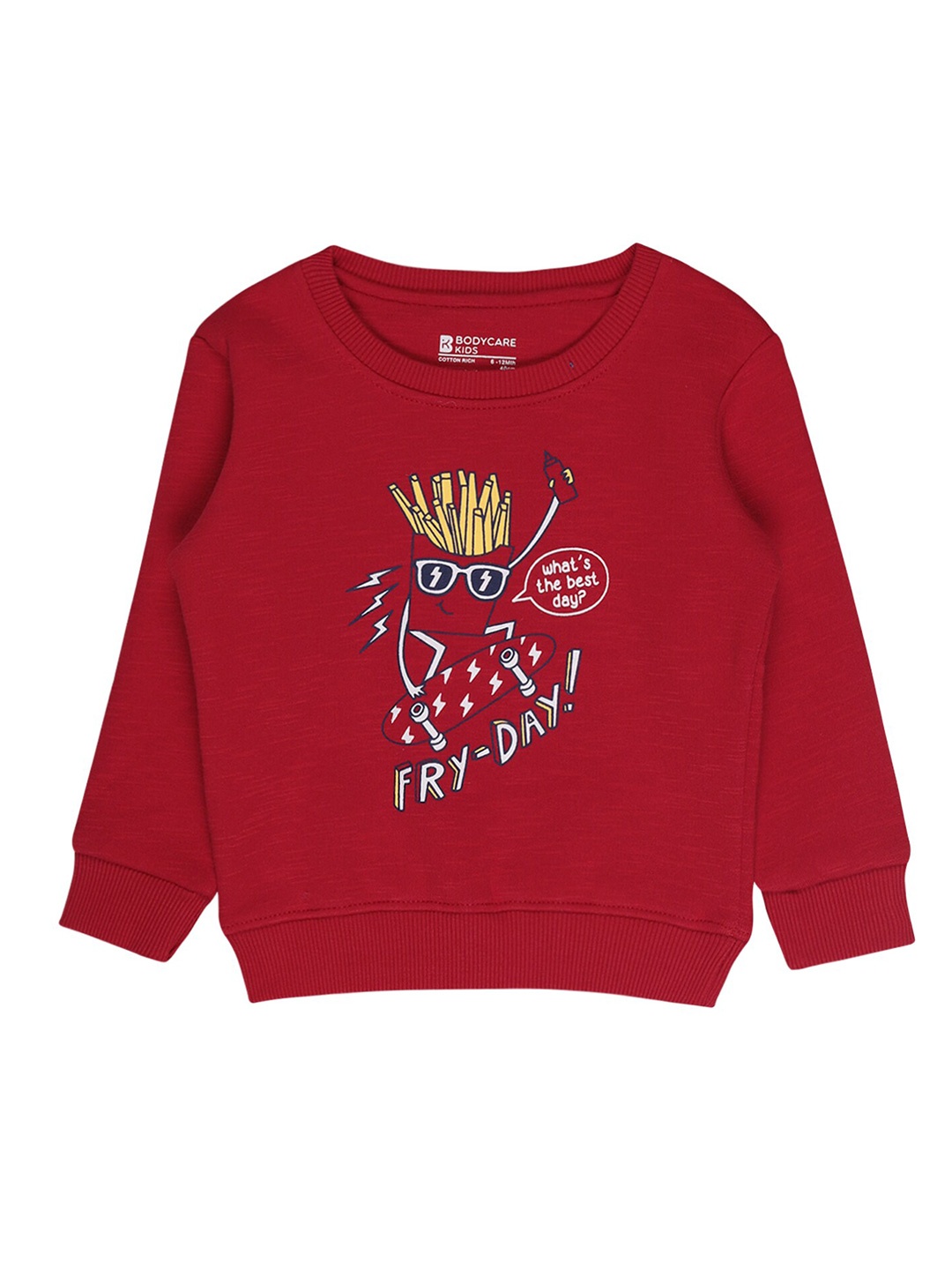 

Bodycare Kids Girls Red Printed Sweatshirt