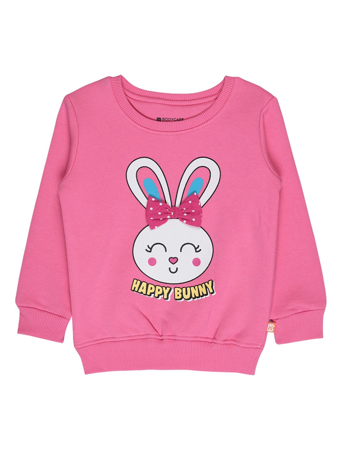 

Bodycare Kids Girls Pink Printed Cotton Sweatshirt