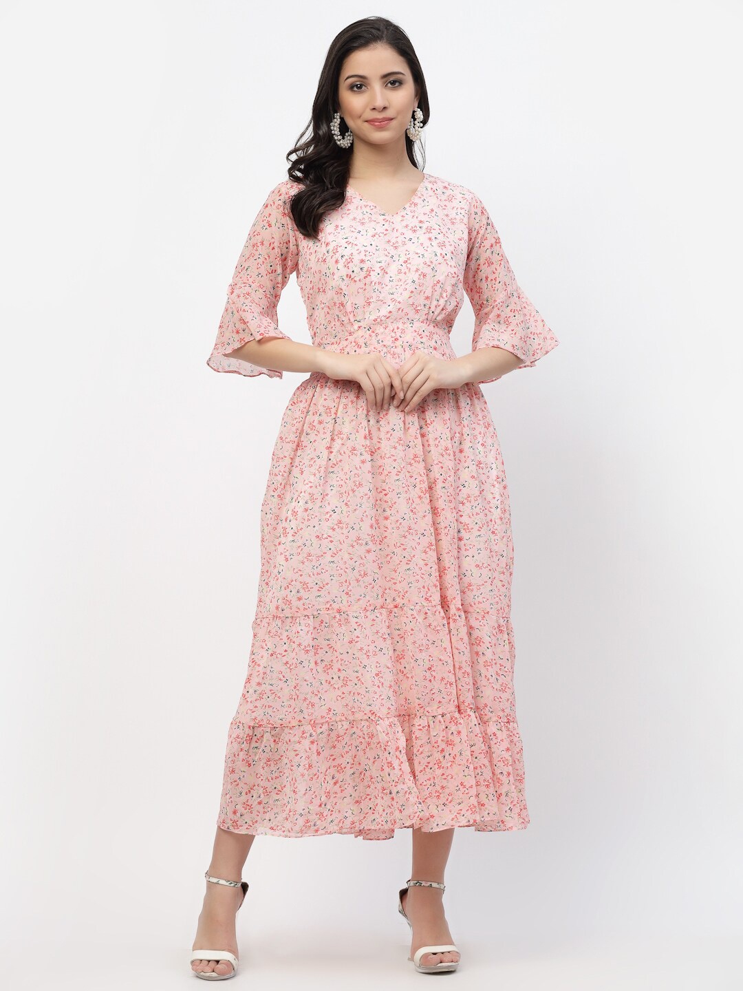 

MISS AYSE Pink Floral Georgette Dress