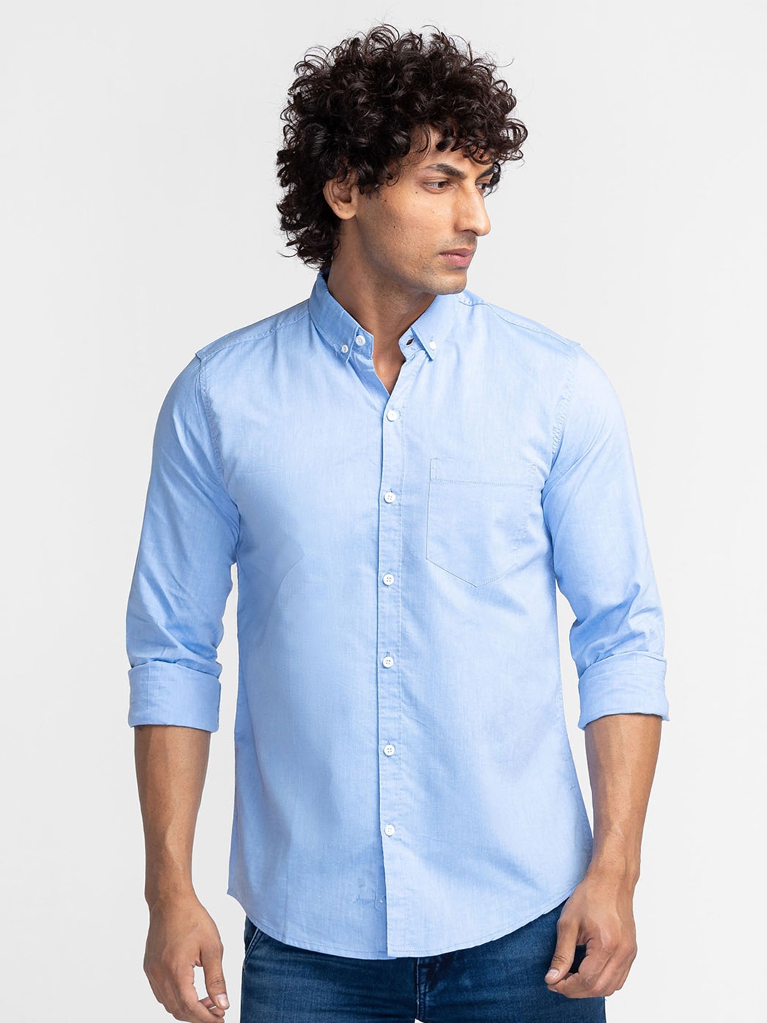 

Nick&Jess Men Blue Standard Slim Fit Casual Shirt