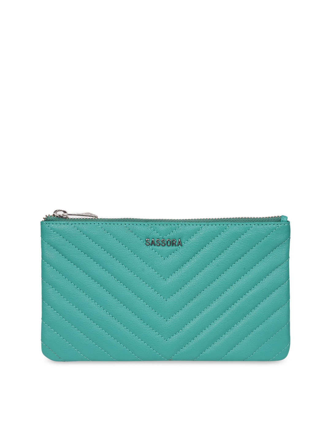 

Sassora Turquoise Blue Solid Leather Travel Pouch
