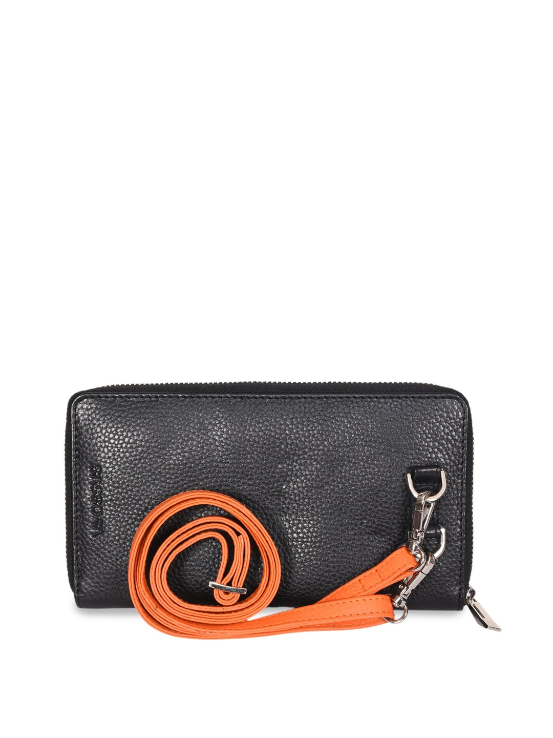 

Sassora Women Black Leather Zip Around Wallet