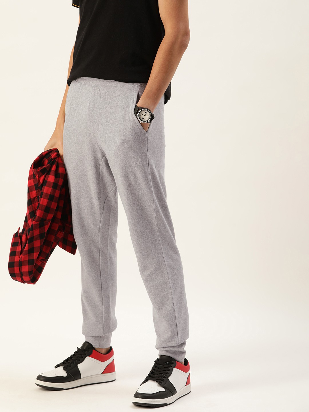 

Kook N Keech Men Grey Melange Solid Joggers