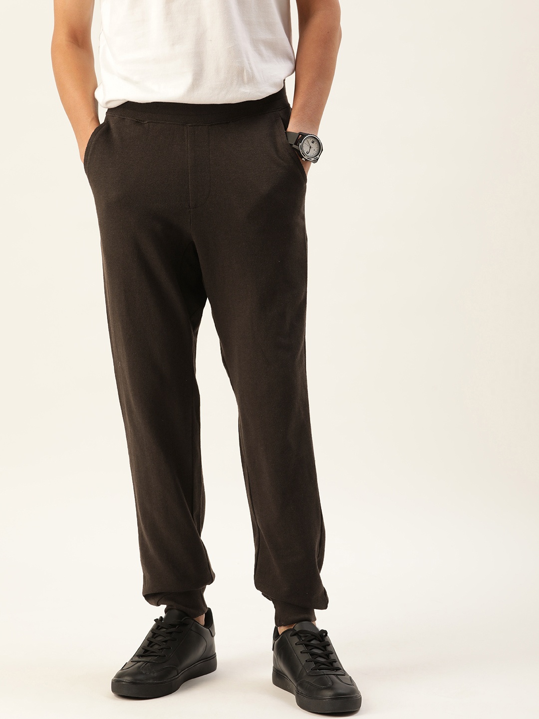 

Kook N Keech Men Brown Solid Pure Cotton Joggers
