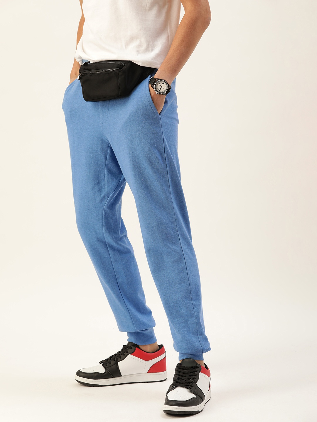 

Kook N Keech Men Blue Solid Pure Cotton Joggers