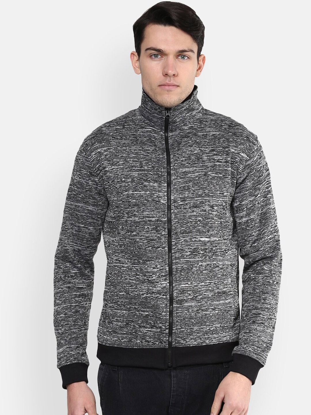 

American Crew Men Grey Melange Sporty Jacket