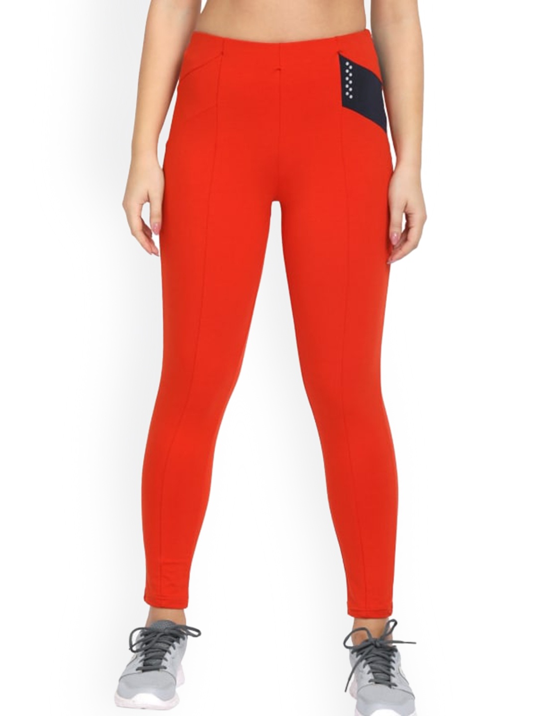 

La Aimee Women Orange Buddy Hug Skinny Fit High-Rise Tights