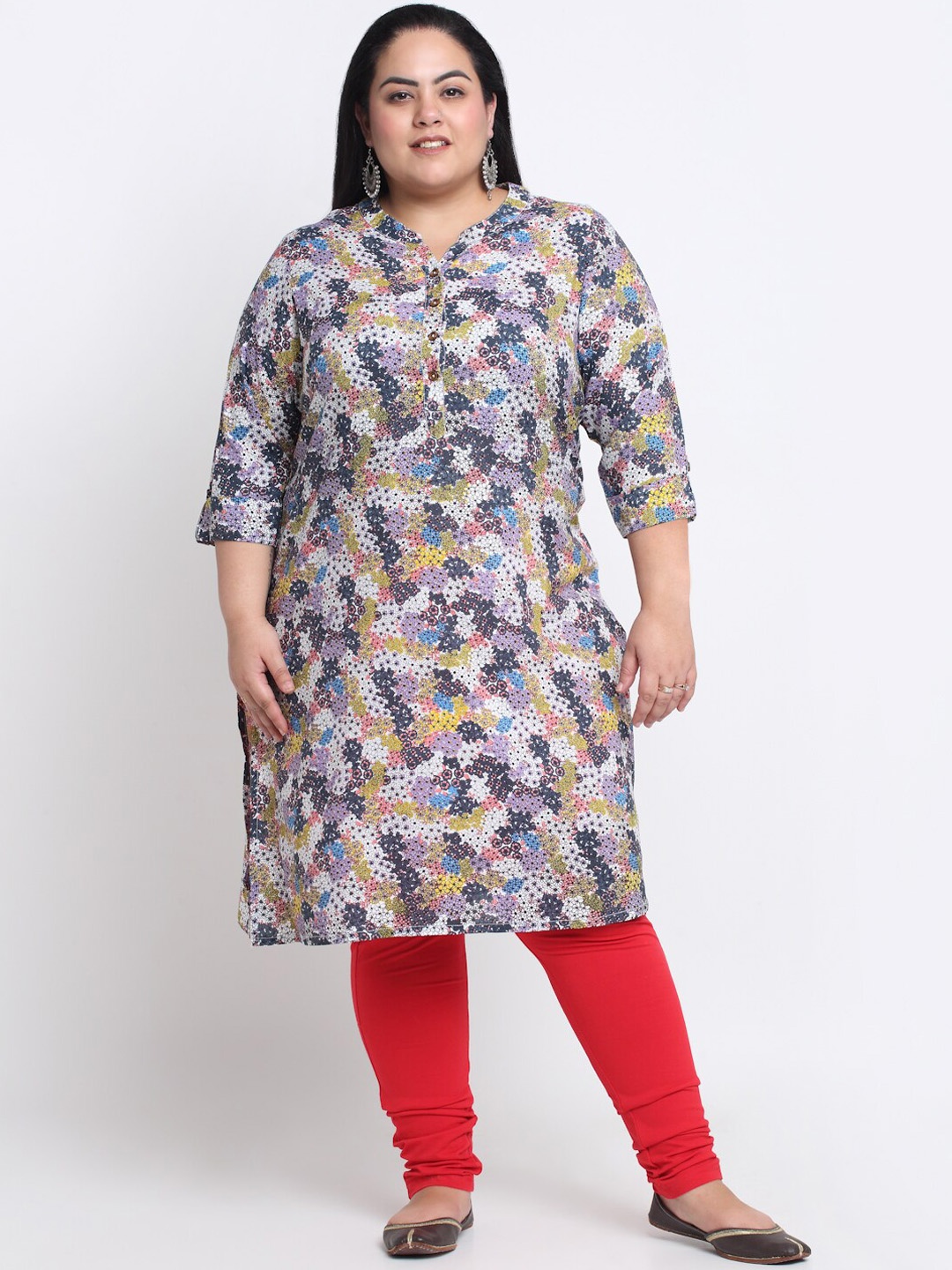 

plusS Floral Printed Kurta, White