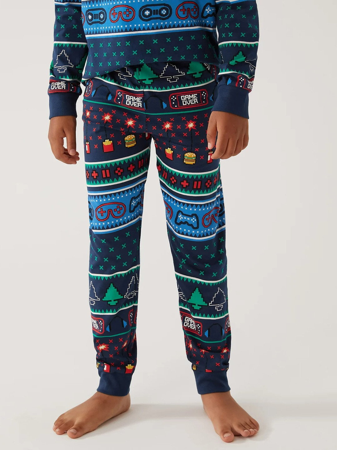 

Marks & Spencer Boys Blue & Red Printed Night suit