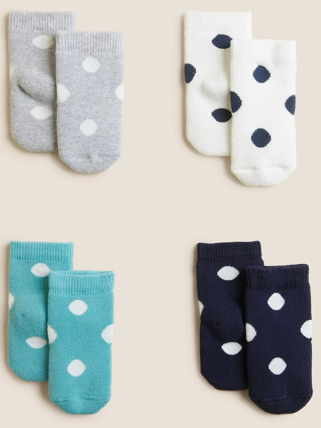 

Marks & Spencer Girls Pack of 4 Blue & Black Patterned Ankle-Length Socks