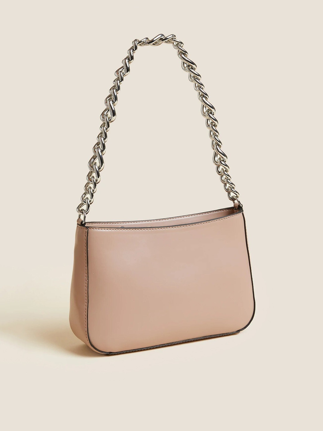

Marks & Spencer Nude-Coloured PU Structured Shoulder Bag