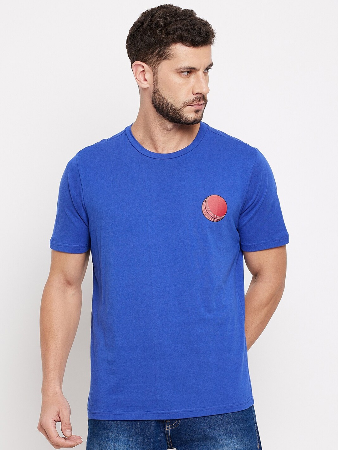 

UNPAR Men Blue Solid T-shirt