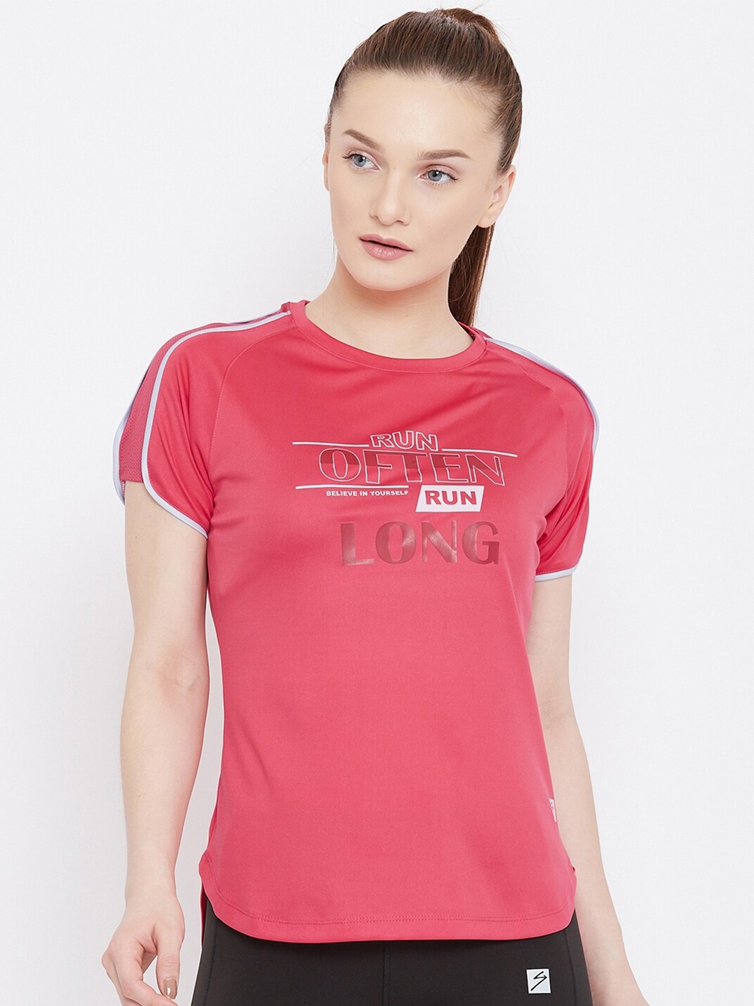 

UNPAR Women Pink Typography Printed T-shirt