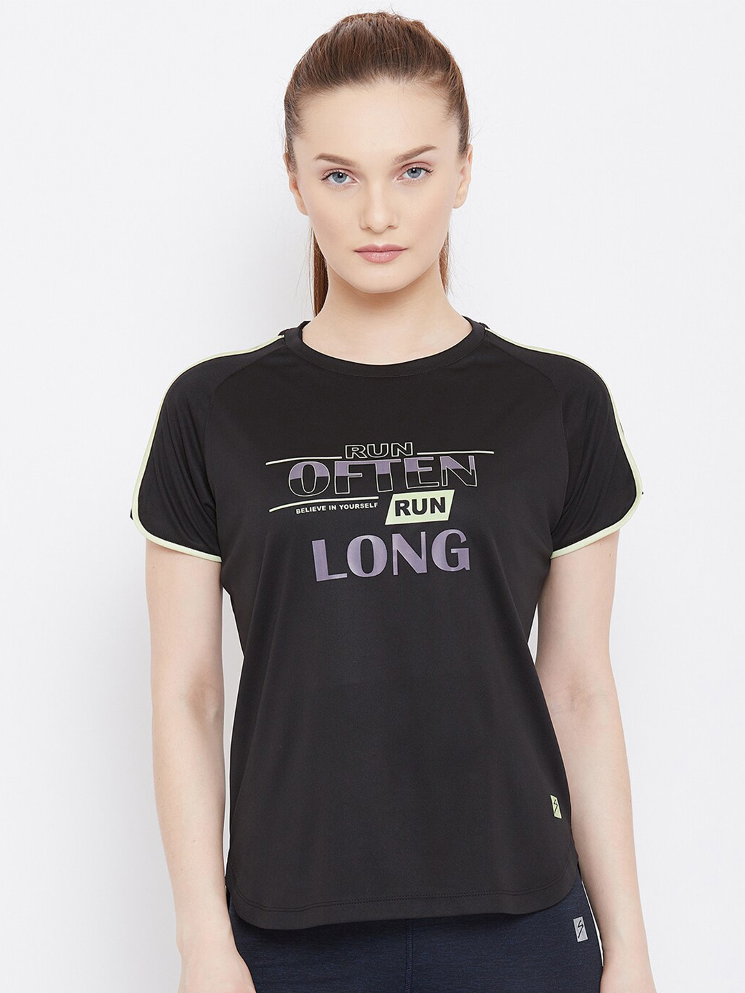 

UNPAR Women Black Typography Printed T-shirt
