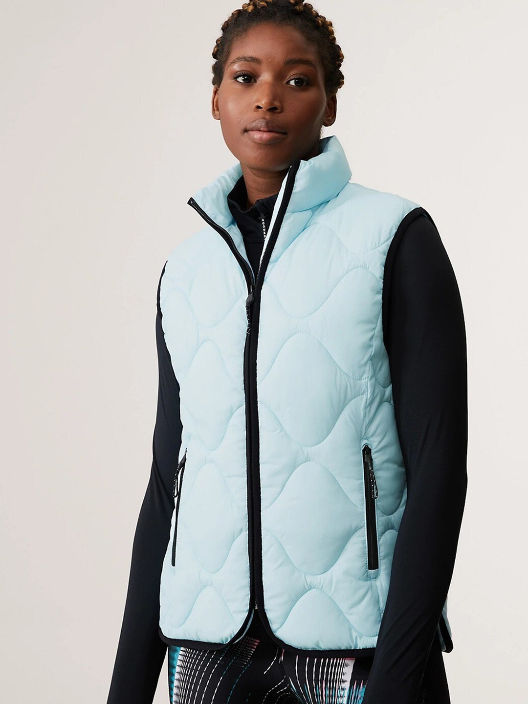 

Marks & Spencer Women Blue Lightweight Longline Quilted Jacket