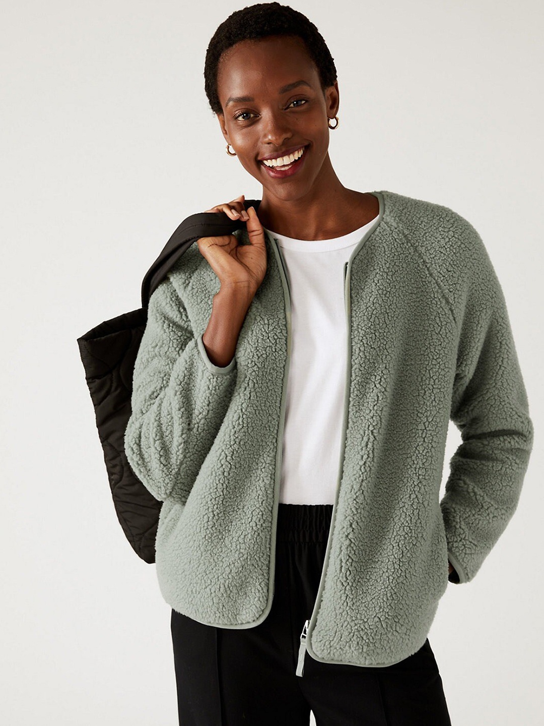 

Marks & Spencer Women Grey Lightweight Tailored Jacket