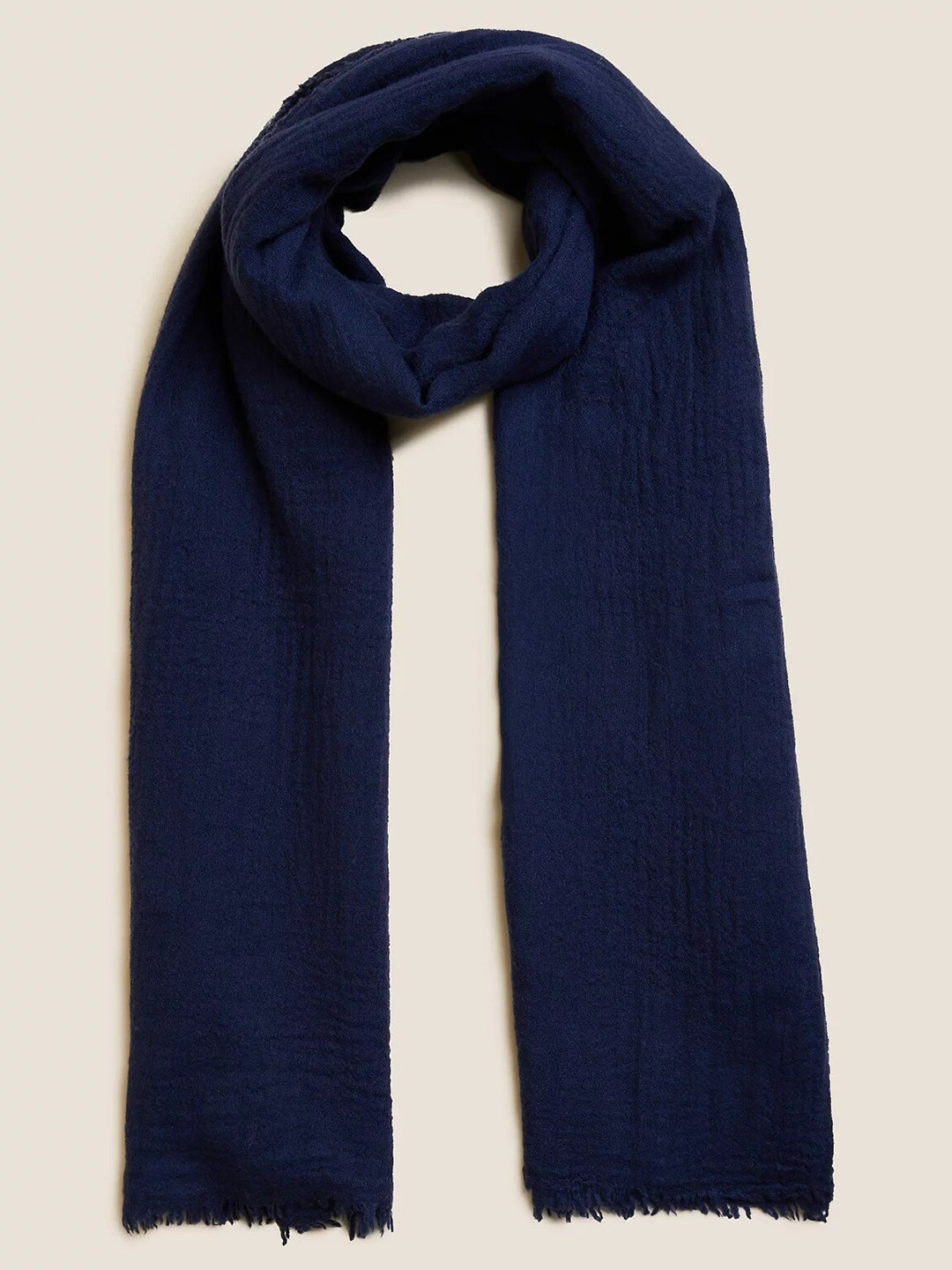 

Marks & Spencer Women Navy Blue Acrylic Scarf